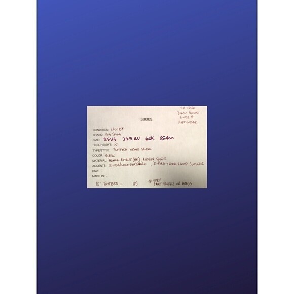 VIA SPIGA Faux Patent Leather Platform Wedge Sandal, GLOSS BLACK, Size 8.5,NWOB* - Picture 8 of 8